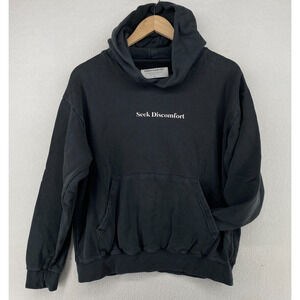 SEEK DISCOMFORT Hoodie Adult S LIGHTNING BOLT Organic Cotton Jumper Black